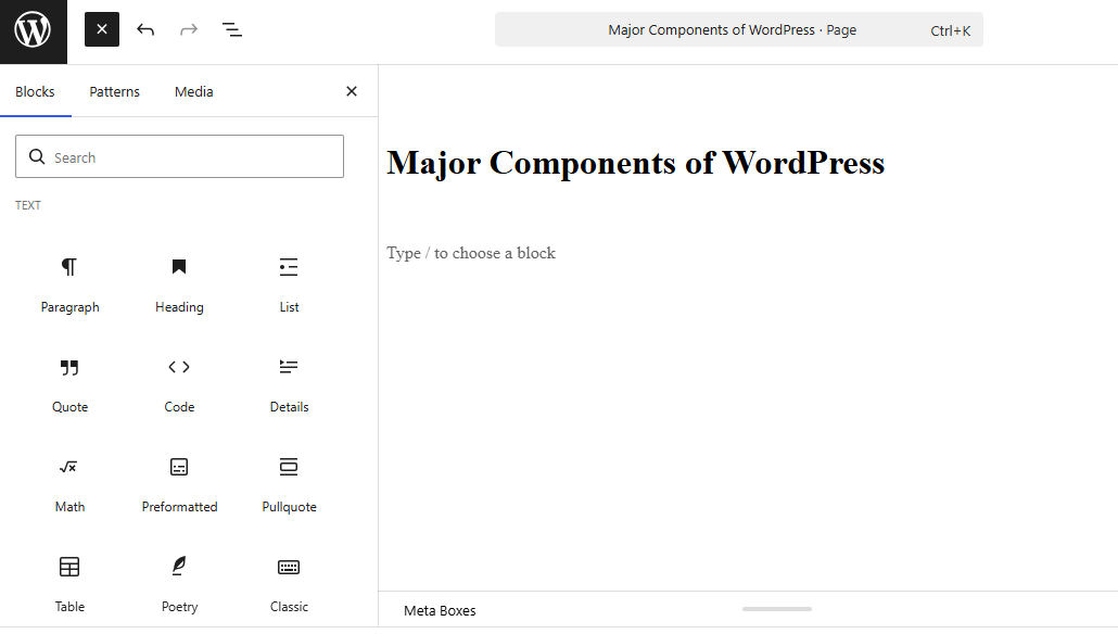 Gutenberg Editor