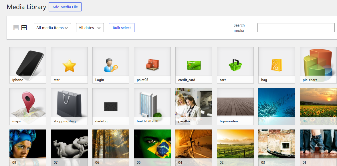 Wordpress Media Library