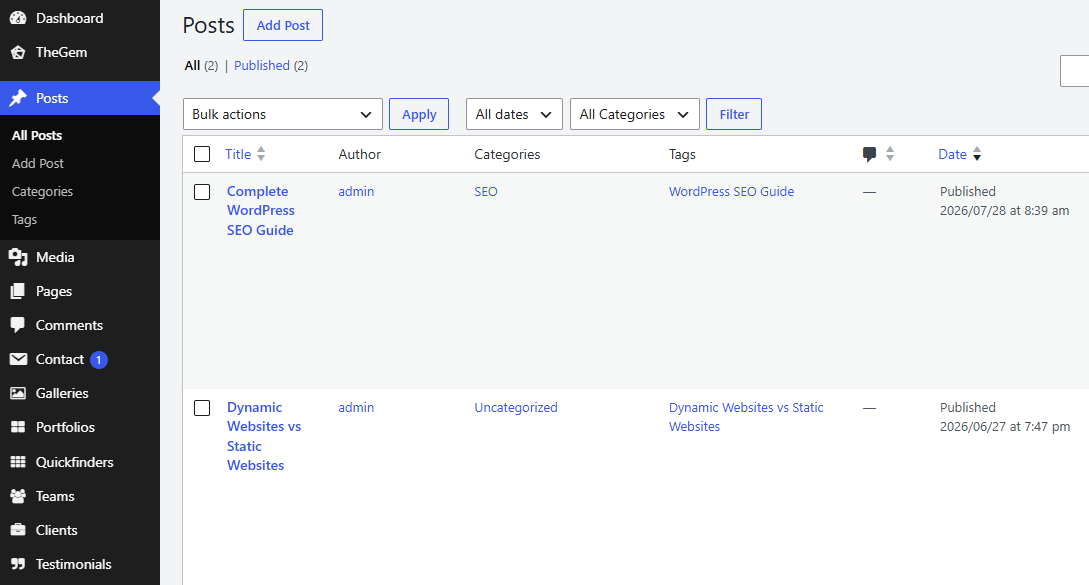 Wordpress Posts