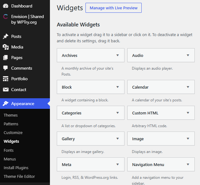 Wordpress Widgets